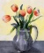 Kay Mills Kuhn (XX) Still Life of Tulips, Watercolor on Paper, Signed Lower Left
