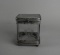 Clear Etched Glass Footed Jewelry/Keepsake Box with Silver Metal Mounts