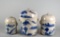 Vintage Oriental Double Lidded Ceramic Canisters in Graduated Sizes