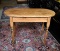 Antique Sheraton Style Hand Crafted Natural Pine Oval Top Side Table