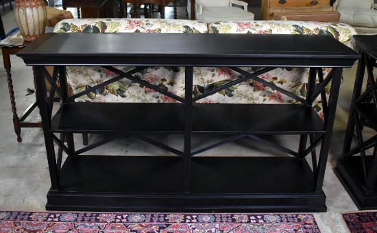 Contemporary Ballard Designs Black Wooden Book Shelf