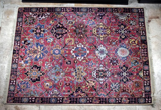 Karastan Williamsburg Restoration Wool Kerman Vase Area Rug, 4.3 x 5.9'