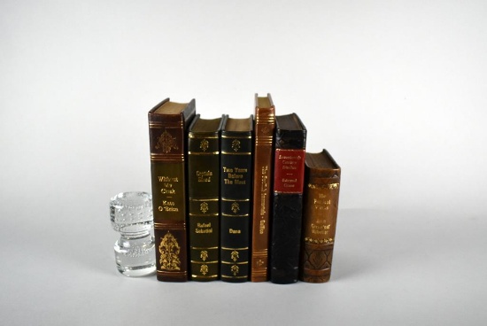 Lot of Six Leather Bound Books: “Without My Cloak” by O'Brien, “Two Years Before the Mast” & Others