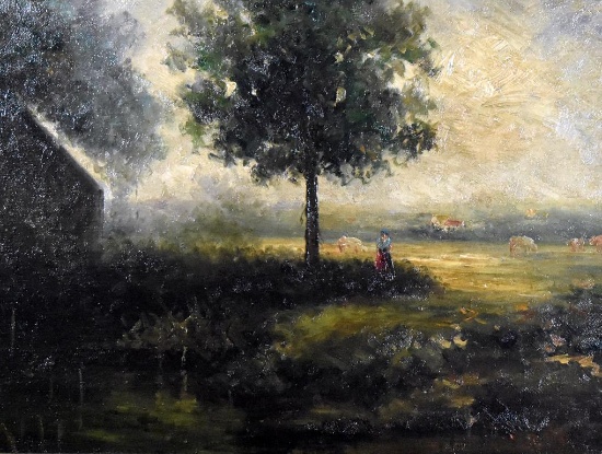 (XX) Impressionist Landscape, Oil on Canvas, Signed Lower Right T. Cole