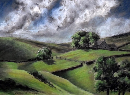 James E. Cooper (English, 1900-1970) English Landscape, Watercolor on Paper, Signed lower Left