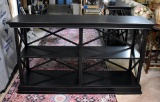 Contemporary Ballard Designs Black Wooden Book Shelf