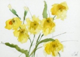 Jean Lay Sauls (Georgia, 1921-2011) Still Life of Daffodils, Watercolor on Paper, Signed Lower Right
