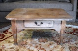 Vintage Coffee Table Made from Old Reclaimed Pine Wood