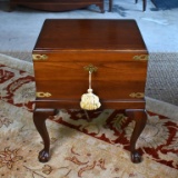 Vintage Brass Banded Chippendale Style Mahogany Silver Chest