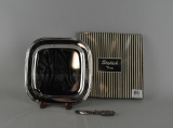 Stylish Silver Plated Serving Tray with Nutcracker Figural Spreader