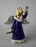 Ceramic Signed Angel Art Pottery Sculpture “Angels We Have Heard Get High”