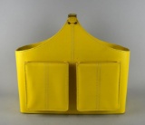 Yellow Tote Bag with Over Stitching & Two Exterior Pockets