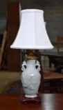 Contemporary Oriental Faux Jade Ceramic Accent Table Lamp