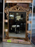 Vintage Italian Rococo Giltwood 4.25' Wall Mirror