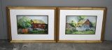 Pair of Watercolors by Wendover Art Group:  “Cottage on the Cape II” & “Cottage on the Cape III”