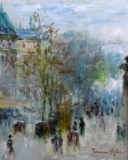 James Hoper (XX) Impressionist Street Scene, Oil on Canvas, Signed Lower Right
