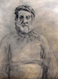(XX) Portrait of a Man, Charcoal on Paper, Signed Lower Right