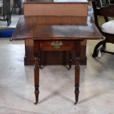 Early 19th C. Sheraton Hand Crafted Walnut Pembroke Table