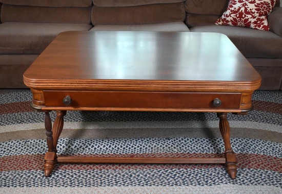 Campaign Style Cherry Coffee Table by Pulaski Furniture with Drawer