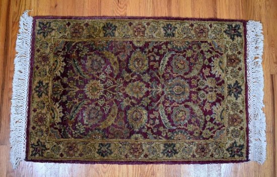 Handknotted Indo-Persian 2'2” x 3' 7” Wool Accent Rug