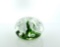 Joe St. Clair Glass Paperweight, Green & White Trumpet Lilies with Bubbles, Indiana