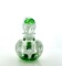 Joe St. Clair Glass Perfume Bottle, Green & White Trumpet Lilies with Bubbles, Indiana