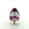 Mt. St. Helens Egg-Shaped Iridescent w/ Pink/White Flower Art Glass Paperweight, Etched “MSH 89”