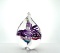 Schmidt Rhea Glass Upright Swirling Ribbons Teardrop Paperweight, Etched “S/R” , Ariz./New Mex.