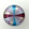 Unsigned Pink & Blue  & White Lattacino Art Glass Paperweight, Probably Murano
