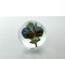 Rick Caffrey Boro Art Glass Orb/Marble Etched “RPC 2016”, Purple & Yellow Flower