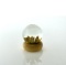 Justin Shore Art Glass Orb/Marble, White Flower with Orange Center, West Virginia