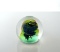 Unsigned Art Glass Orb/Marble, Blue Vortex Swirl