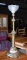 Vintage Victorian Style Brass Finish Torchiere Table Lamp with Satin Glass Shade