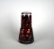 Bohemian Cranberry Cut Crystal Carafe & Glass Tumbler Bedroom Water Set