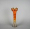 Vintage Imperial Ripple Ribbed Ombre Marigold Carnival Stretch Glass Vase