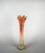 Vintage Ombre Marigold Carnival Swung Glass Vase