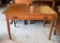Antique Hand Made Oak Library Table with Map Drawer