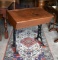 Antique AH Andrews & Co. Adjustable Ht. Student Desk with Oak Lift Top, Ink Bottle Hole & Iron Base