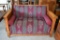 Antique Mission Style Oak Sleeper Settee on Caster Feet