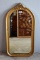 Antique Giltwood Archtop Etched Glass Wall Mirror