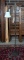 Old Gilt Finish Iron Electric Floor Lamp with Lion Motif, Paneled Cloth Shade