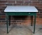 Vintage One Drawer Enamel Top Work Table with Green Base