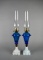 Pair of Vintage B&P Cobalt Blue & Milk Glass Queen Anne No. 2 23” Oil Lamps