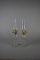 Vintage Pair of English Made 13” Quilted Diamond Point Clear Glass Oil Lamps