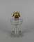 Vintage Scovill Manufacturing Co. Clear Glass Oil Kerosene Lamp w/ Square Base, Queen Anne No. 1