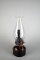 Antique P&A Manufacturing Co. Hanging Oil Lamp w/ Banner Burner & Black Metal Wall Hanger Rack
