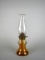Vintage Amber Glass Oil Lamp with Red Stripes
