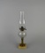 Antique Clear Glass Oil Font Lamp with Brass Column & Stone Base