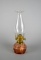 Vintage B&P Queen Anne No. 2 Oil Lamp with Faceted Pink Glass Font