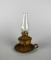 Miniature Brass Finished Metal Convertible Table Top or Hanging Metal Oil Lamp